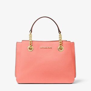 Michael Kors Teagen Peach Pebbled Leather Bag